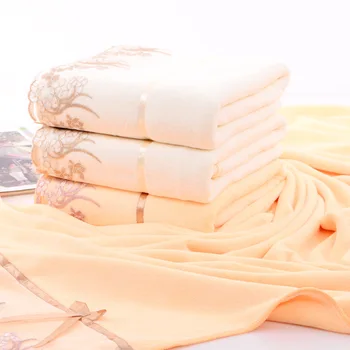 Wangzhi Towels Soft Superfine Fiber Lace Sanding Bath Towel Machine Washable Extra Large (70x140cm) White-400g