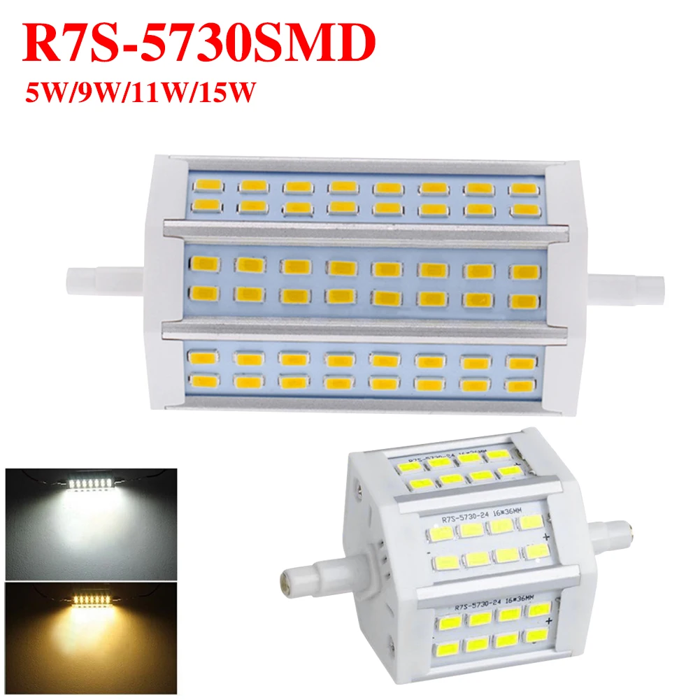 

Bulb R7S LED Corn SMD 5730 78mm 118mm 135mm 189mm Light 5W 9W 11W 15W Replace Halogen Lamp AC 85-265V Floodlight