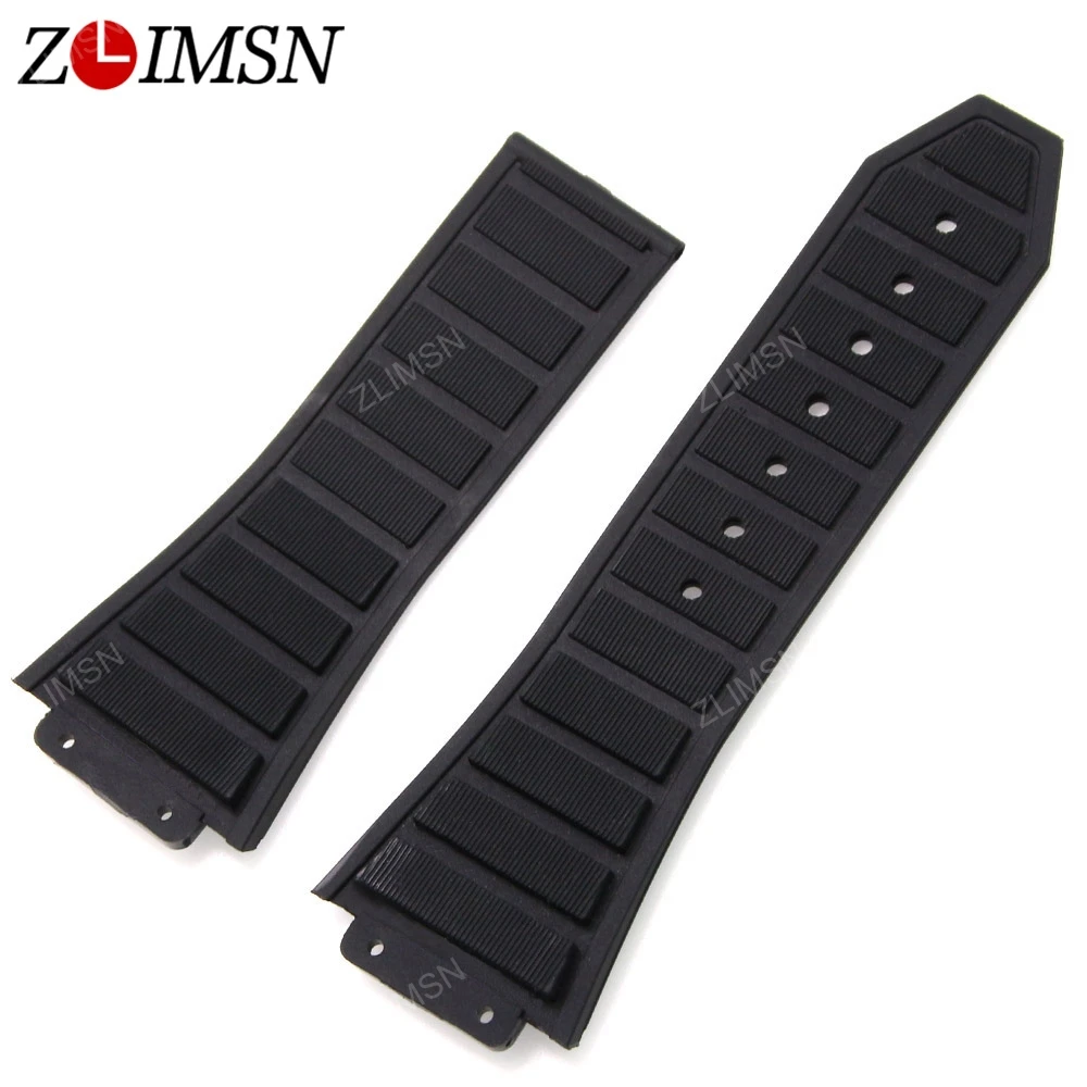 

ZLIMSN Watch Band Strap Men Sport Black Diving Silicone Rubber Without Buckle Watchbands Relojes Hombre 2016 30mm x 20mm