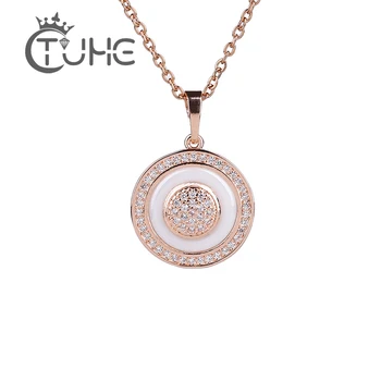 Female Vintage 585 Rose Gold Circle Pendant Necklaces For Women Fashion Healthy Ceramic Statement Necklace Elegant Jewelry Gift
Female Vintage 585 Rose Gold Circle Pendant Necklaces For Women Fashion Healthy Ceramic Statement Necklace Elegant Jewelry Gift