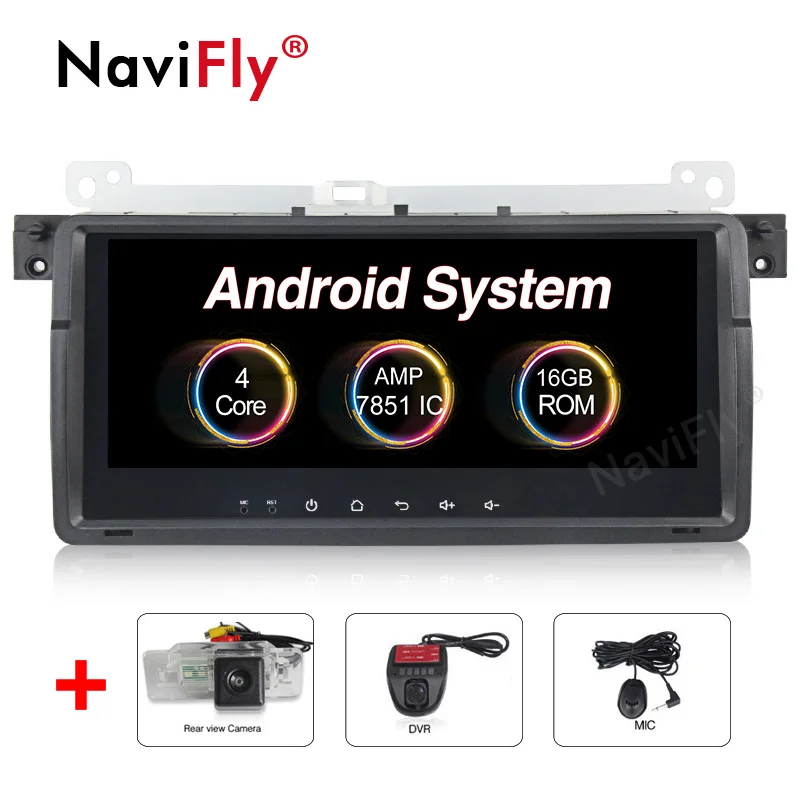 

NaviFly 8.8'' Capacitive screen Android8.1 Car Audio gps dvd player For BMW E46 M3 318/320/325/330/335 with RDS OBD2 View camera