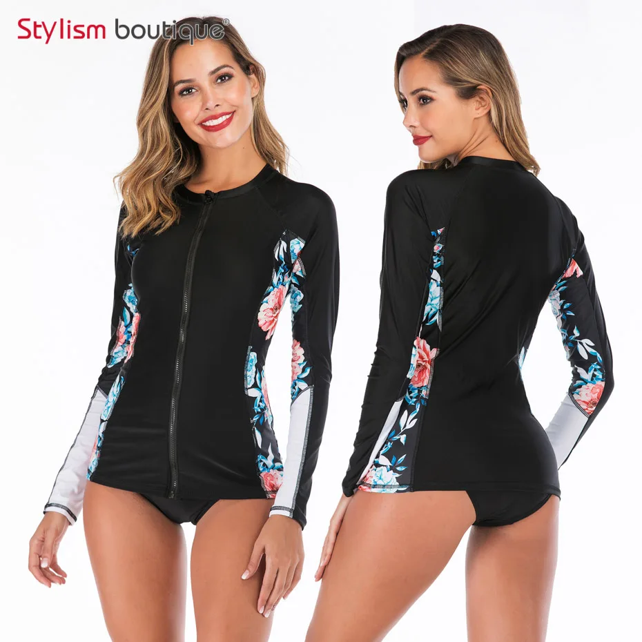2019 Women Rashguard Long Sleeve Swimsuit Surfing Rash Guard Floral Printed Patchwork Two Piece Swimwear Bathing Swimming Suit
2019 Women Rashguard Long Sleeve Swimsuit Surfing Rash Guard Floral Printed Patchwork Two Piece Swimwear Bathing Swimming Suit