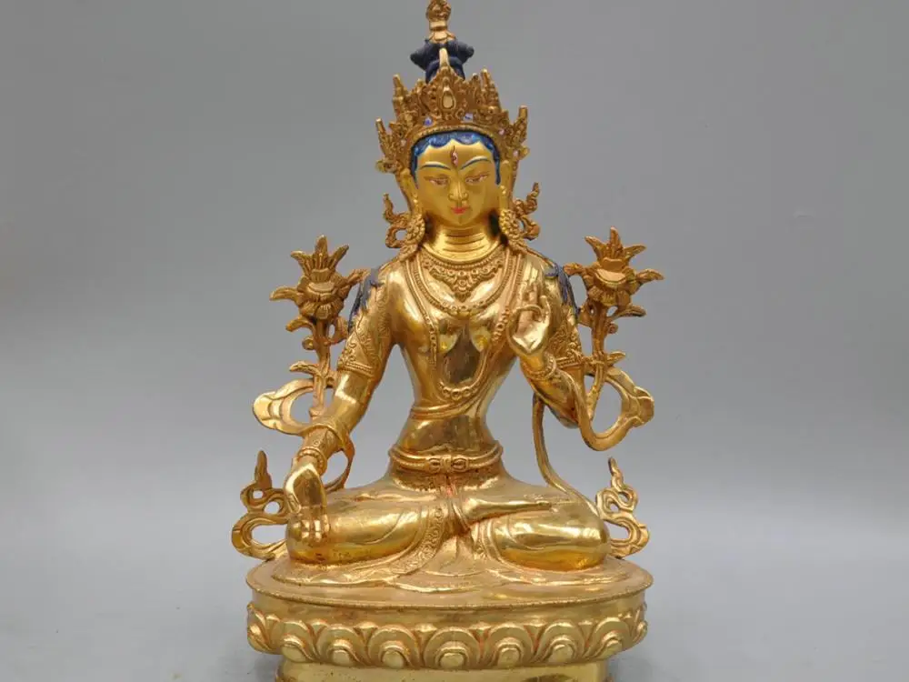 13'' China Tibet White Tara Buddha Goddess Bronze Statue
13'' China Tibet White Tara Buddha Goddess Bronze Statue