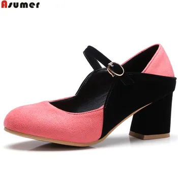 ASUMER apricot gray fashion spring autumn new shoes woman square heel round toe buckle women high heels shoes plus size 32-46
ASUMER apricot gray fashion spring autumn new shoes woman square heel round toe buckle women high heels shoes plus size 32-46
