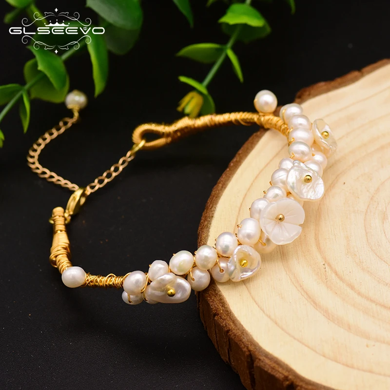 GLSEEVO Original Handmade Natural Pearl Shell Flower Adjustable Bracelet For Women Daughter Gift Fine Jewelry Bileklik GB0110
GLSEEVO Original Handmade Natural Pearl Shell Flower Adjustable Bracelet For Women Daughter Gift Fine Jewelry Bileklik GB0110