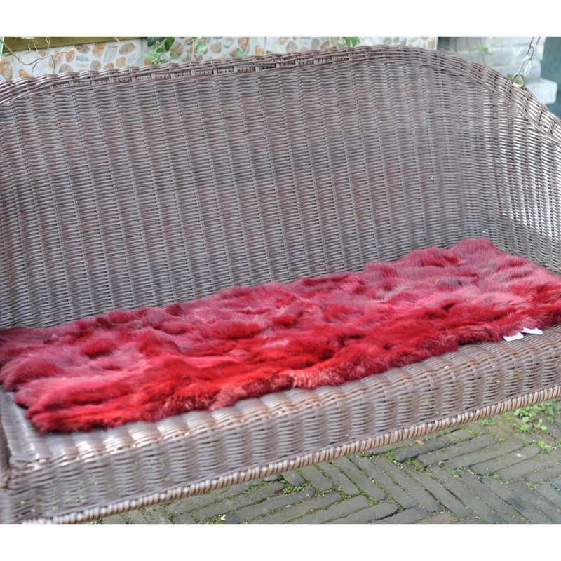 

Patchwork Natural Colour Rabbit Fur Throw Blankets Bed Towel Fur Mermaid Blanket Decorative Rug Sofa Cover