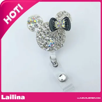 Clear Rhinestone Black Bow Minnie Mouse Head Retractable White Badge Reel/ID Badge Holder/Pendant/Id Badge Holder
Clear Rhinestone Black Bow Minnie Mouse Head Retractable White Badge Reel/ID Badge Holder/Pendant/Id Badge Holder