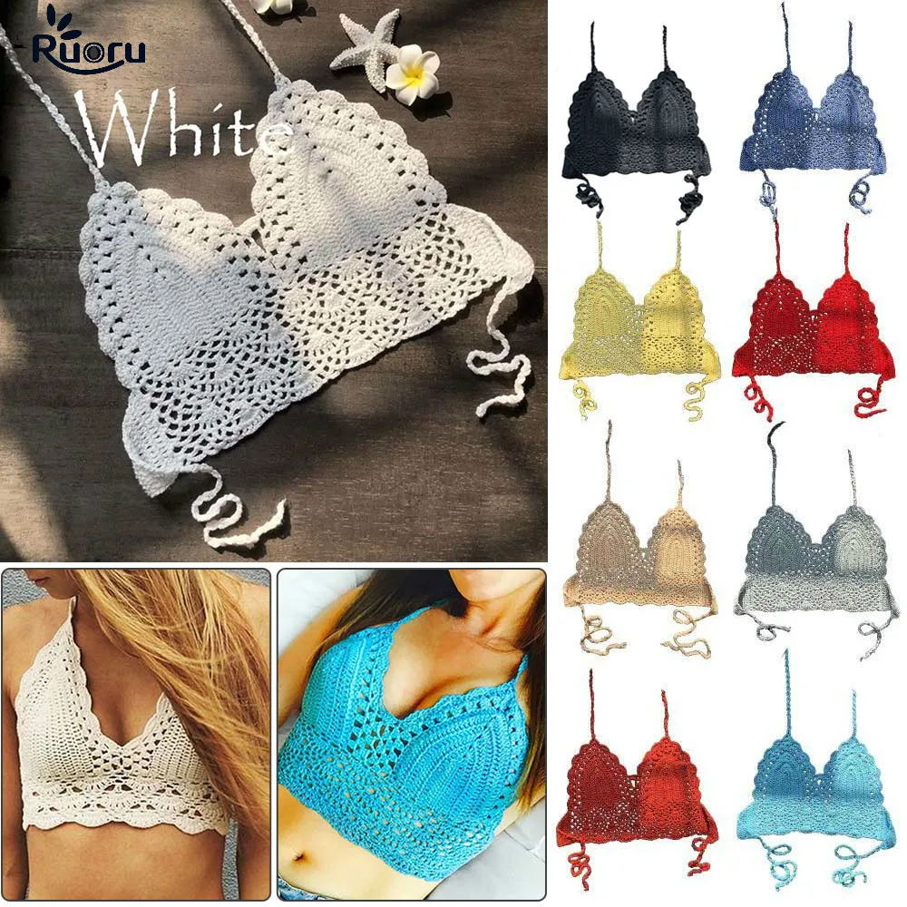 Ruoru New Crop Top Sexy Women Summer Backless Crochet Knit Beach Knitted Halter Cami Tank Crop Top Female Femme Tank Tops
Ruoru New Crop Top Sexy Women Summer Backless Crochet Knit Beach Knitted Halter Cami Tank Crop Top Female Femme Tank Tops