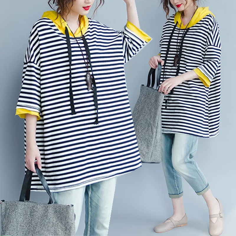 BIG SIZE 5XL 6XL Summer Women Fashion Striped Print Tops Ladies Female Plus Large Short Sleeve Oversize Casual Hooded Sweatshirt
BIG SIZE 5XL 6XL Summer Women Fashion Striped Print Tops Ladies Female Plus Large Short Sleeve Oversize Casual Hooded Sweatshirt