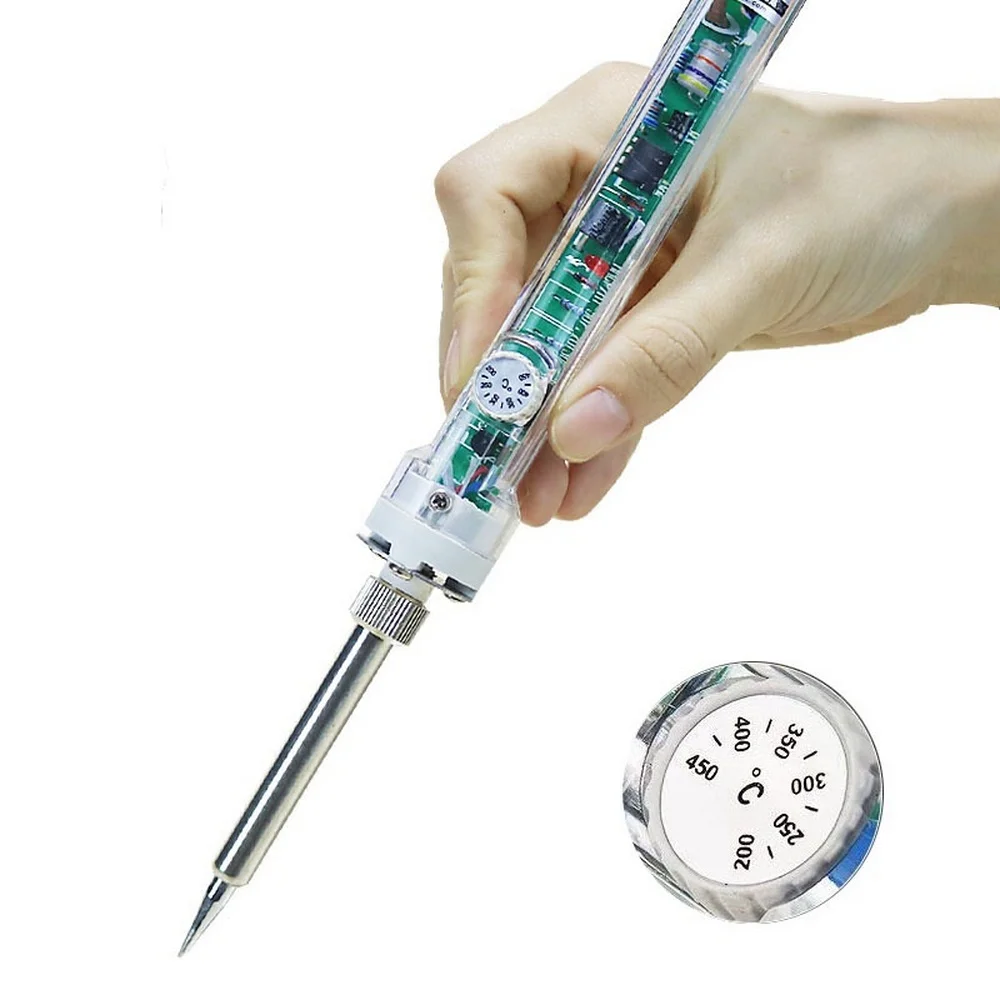Adjustable Thermostat Electric Iron 220V 60W 905 Lead-free European Plug Welding Equipment Soldering Iron Handle Hot Pencil Tool
Adjustable Thermostat Electric Iron 220V 60W 905 Lead-free European Plug Welding Equipment Soldering Iron Handle Hot Pencil Tool