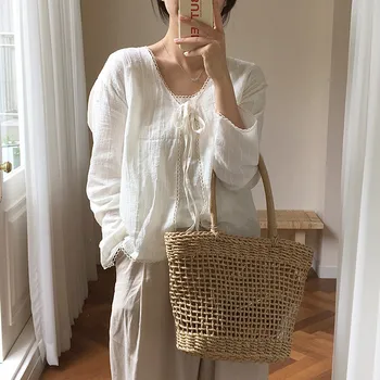 Korean Fashion Straw Bag Beach Handbag Women Japanese Causal Open Travel Shopping Basket Bag Large Capacity Woven Shoulder Bags
Korean Fashion Straw Bag Beach Handbag Women Japanese Causal Open Travel Shopping Basket Bag Large Capacity Woven Shoulder Bags