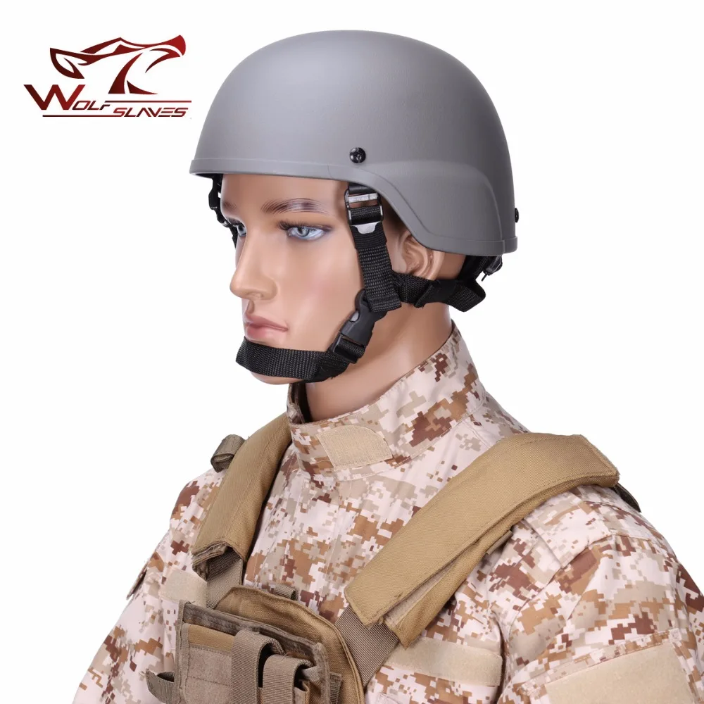 

Mich 2000 Tactical ABS Helmet with Self Adjustable Sponge Padding Paintball Fast Jumping CS Outdoor Military Head Protector