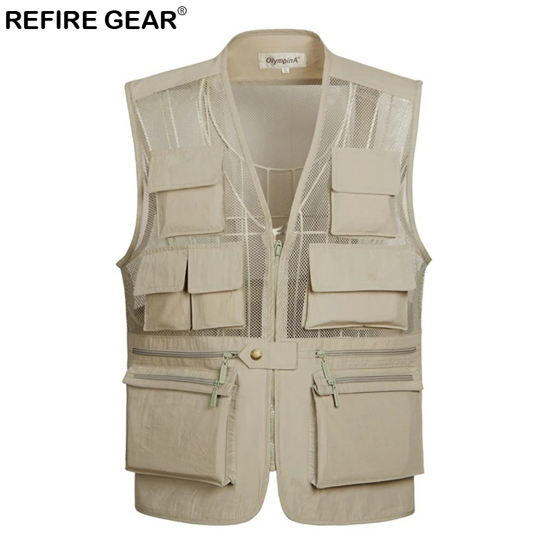 Refire Gear Breathable Fishing Mesh Vest Men Outdoor Photographer Sleeveless Jacket Lightweight Quick Dry Multi-Pocket Vest
Refire Gear Breathable Fishing Mesh Vest Men Outdoor Photographer Sleeveless Jacket Lightweight Quick Dry Multi-Pocket Vest