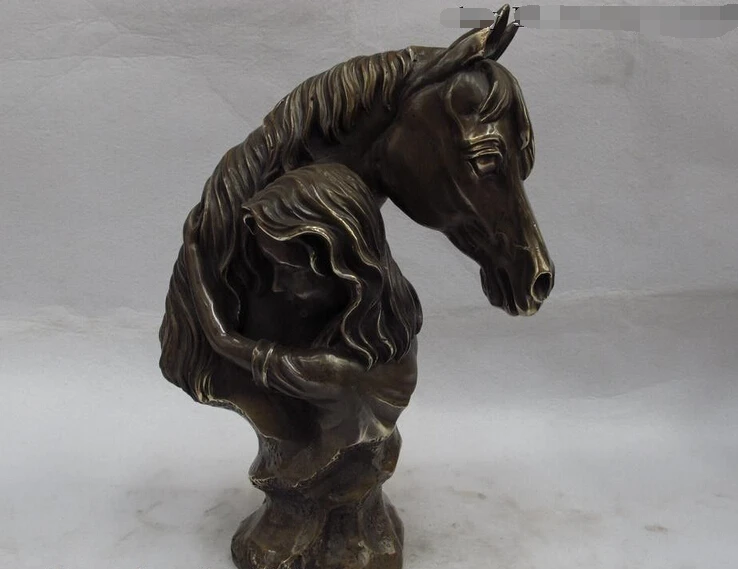 West Art Bronze copper Horse & belle rider Art deco ornament figurine Statue Copper garden decoration
West Art Bronze copper Horse & belle rider Art deco ornament figurine Statue Copper garden decoration