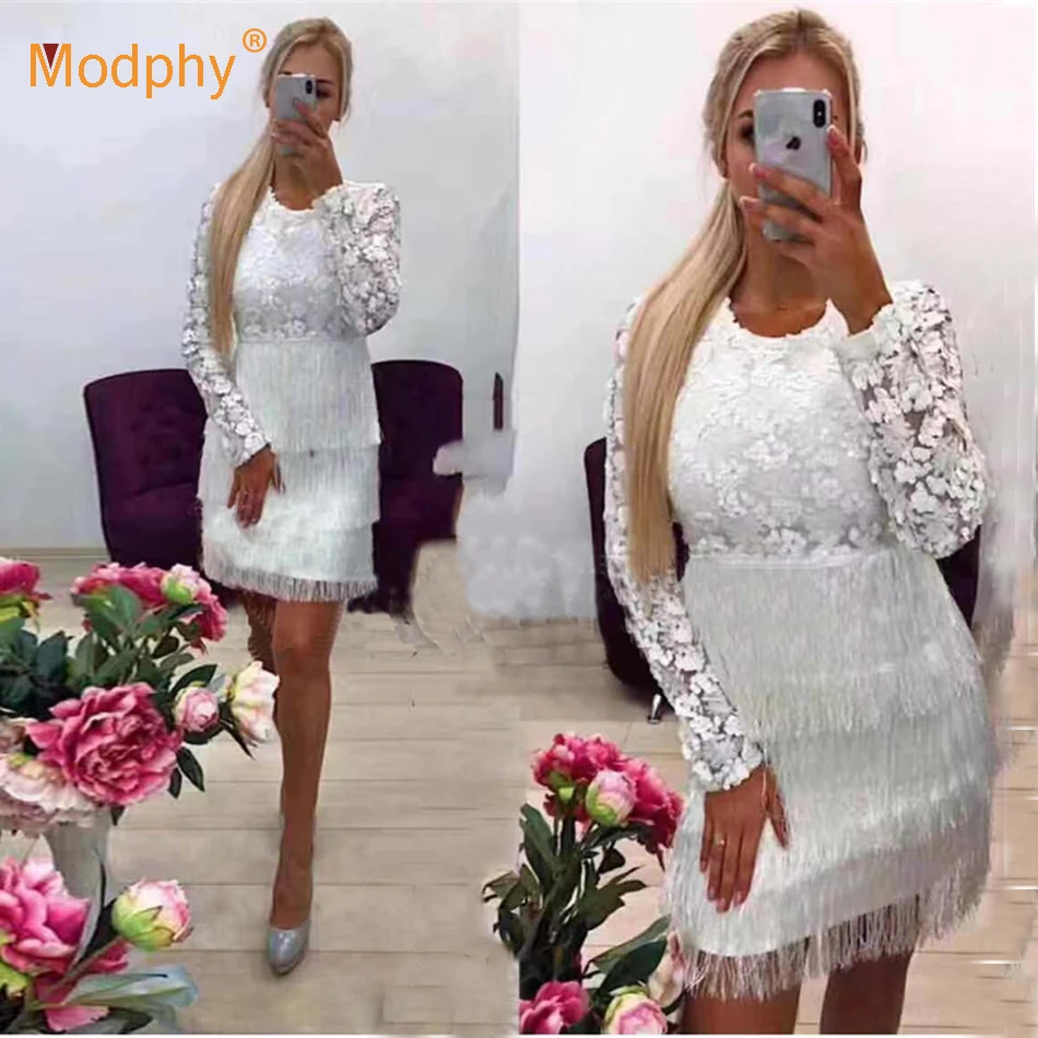 New Winter Celebrity Party Bandage Dress 2019 White Long Sleeve Round Neck Lace Fringe Mini Dress Sexy Club Costume Dress
New Winter Celebrity Party Bandage Dress 2019 White Long Sleeve Round Neck Lace Fringe Mini Dress Sexy Club Costume Dress