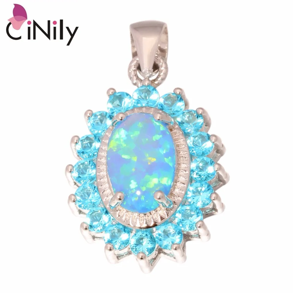 CiNily Created Blue Fire Opal Blue Zircon Silver Plated Wholesale Hot Sell for Women Jewelry Gift Pendant 1 3/8" OD5731
CiNily Created Blue Fire Opal Blue Zircon Silver Plated Wholesale Hot Sell for Women Jewelry Gift Pendant 1 3/8" OD5731