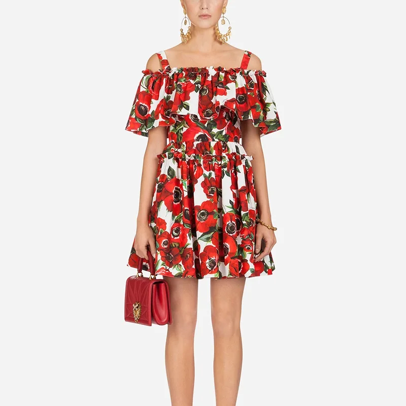 Limiguyue cute floral print beach dress women summer slash neck spaghetti strap mini dress runway designer female vestidos T624
Limiguyue cute floral print beach dress women summer slash neck spaghetti strap mini dress runway designer female vestidos T624