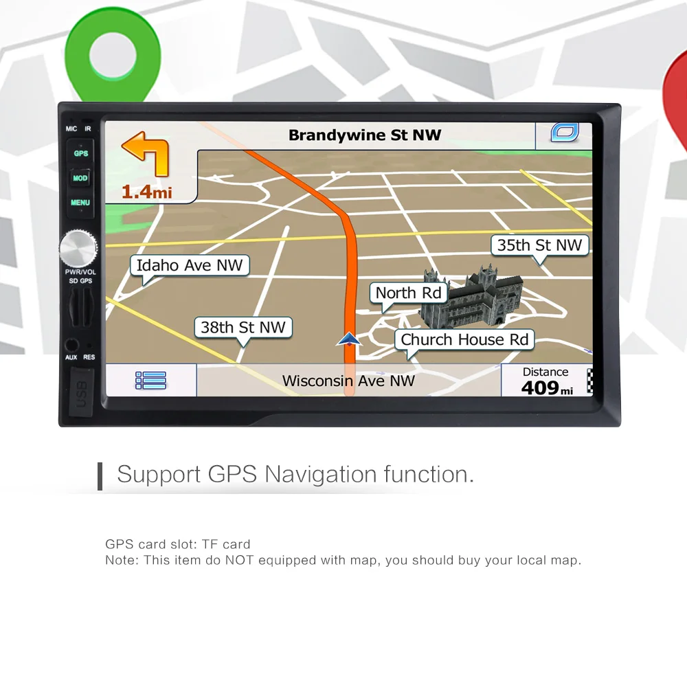 Universal Car StereoVehicle GPS Units Equipment Bluetooth 7 inch 2Din Vehicle MP5 MP3/MP4 Players Radio Tuner USB / TF / AUX Rem
Universal Car StereoVehicle GPS Units Equipment Bluetooth 7 inch 2Din Vehicle MP5 MP3/MP4 Players Radio Tuner USB / TF / AUX Rem