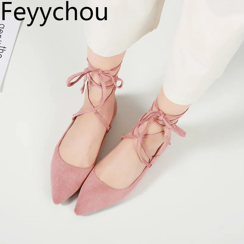 Women Flats Ballet Shoes Flock Pointed Toe Lace Up 2019 Spring Autumn Sexy New Fashion Casual Office Dress Party Black Pink Gray
Women Flats Ballet Shoes Flock Pointed Toe Lace Up 2019 Spring Autumn Sexy New Fashion Casual Office Dress Party Black Pink Gray