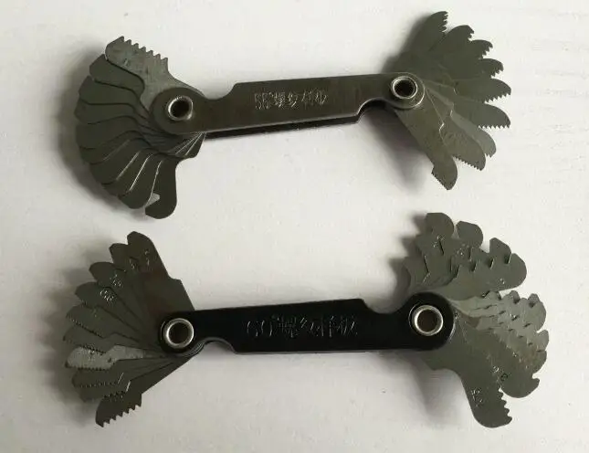 2PCS Metric and Whitworth Measuring Gauge Thread Pitch 60 & 55 Degree Multifunction Tool
2PCS Metric and Whitworth Measuring Gauge Thread Pitch 60 & 55 Degree Multifunction Tool