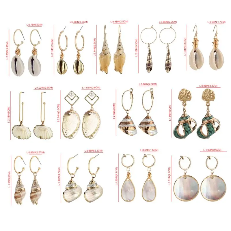 ANGELADY 1 Pair Boho Irregular Natural Seashell Conch Dangle Drop Earrings Beach Fashion Jewelry 14 Types
ANGELADY 1 Pair Boho Irregular Natural Seashell Conch Dangle Drop Earrings Beach Fashion Jewelry 14 Types