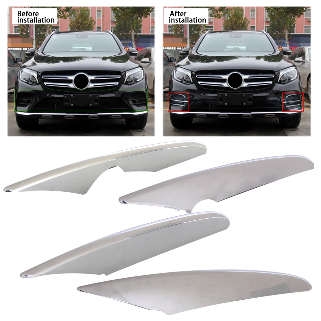CITALL High Quality ABS Chrome Plated Front Fog Light Strips Lamp Trims Cover Fit for Mercedes GLC X253 2016 2017
CITALL High Quality ABS Chrome Plated Front Fog Light Strips Lamp Trims Cover Fit for Mercedes GLC X253 2016 2017