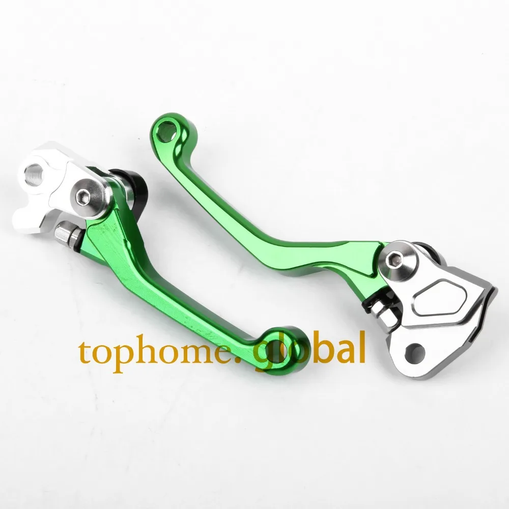 Для KAWASAKI KX85 2001-2020 Pair CNC Pivot тормозные рычаги сцепления зеленый комплект 2002 2003 2004 2005