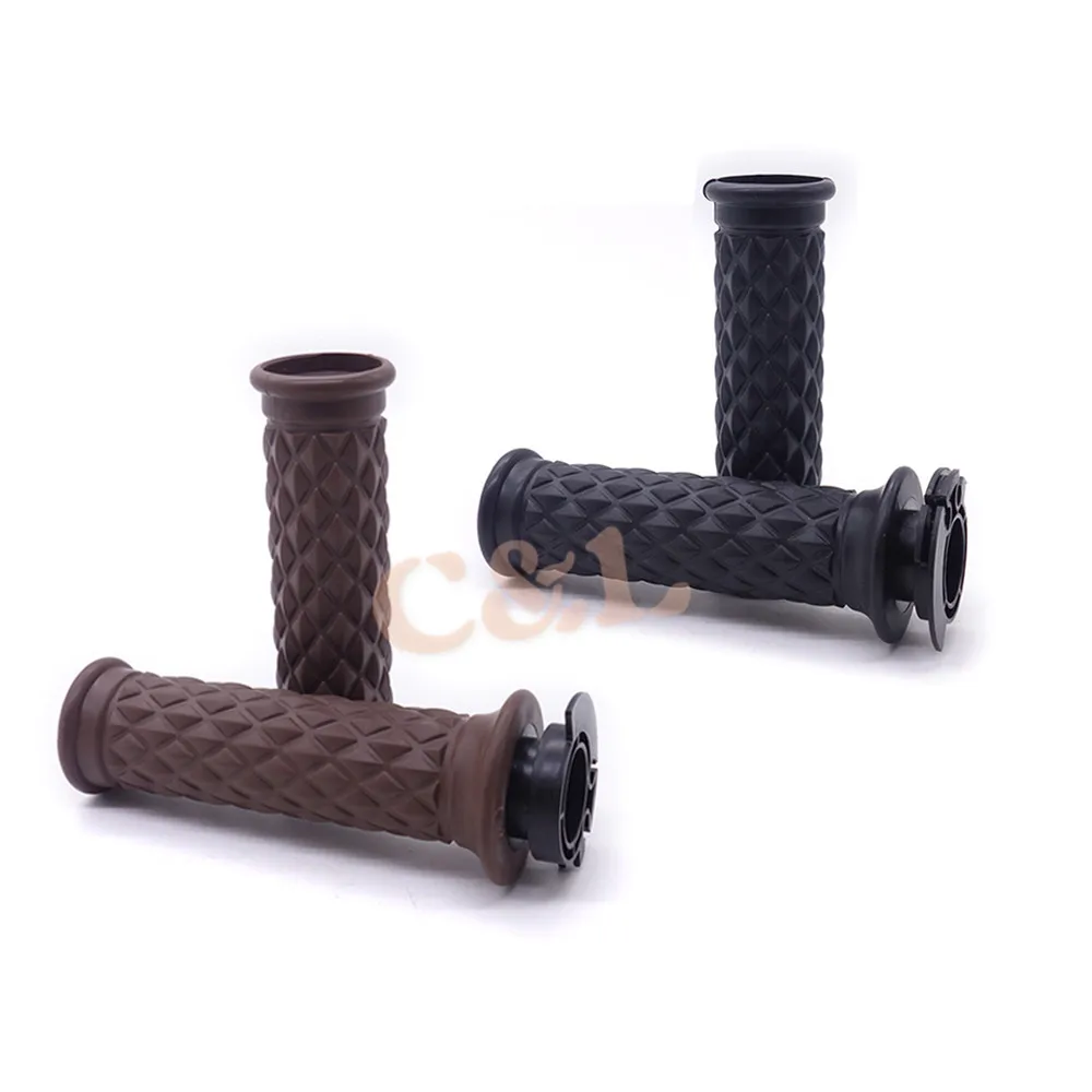 Новый мотоциклетный 3/8 "22 мм резиновый руль в стиле ретро ручка для Honda Suzuki Kawasaki