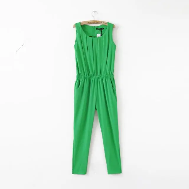 Spring/Summer New Fashion Slim Pure Color Jumpsuit Female, Commuting Casual Sleeveless Elastic Waist Jumpsuit
Spring/Summer New Fashion Slim Pure Color Jumpsuit Female, Commuting Casual Sleeveless Elastic Waist Jumpsuit