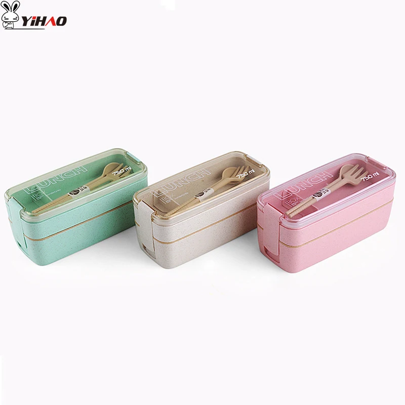 YiHAO 750ML High Quality Random Color Lunch Box Heat Resistant Square Shape Double-layer Lunch Box With Spoons
YiHAO 750ML High Quality Random Color Lunch Box Heat Resistant Square Shape Double-layer Lunch Box With Spoons