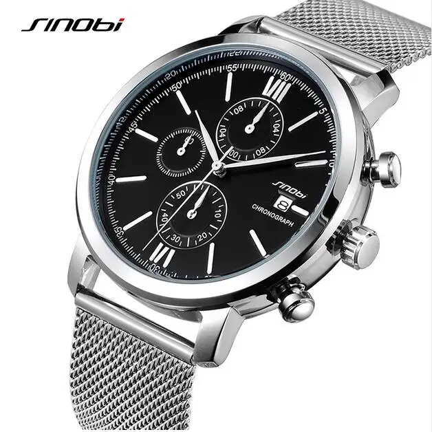 SINOBI Men's Watch Waterproof Sport Watch Men Watch Stainless Steel Wrist watches Clock saat relogio masculino erkek kol saati
SINOBI Men's Watch Waterproof Sport Watch Men Watch Stainless Steel Wrist watches Clock saat relogio masculino erkek kol saati