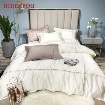 White Luxury Bedding Sets Solid Tencel Cotton 4/6pcs Full King Size Bed Sheet and Pillowcases Summer Bedding nevresim takimlari
White Luxury Bedding Sets Solid Tencel Cotton 4/6pcs Full King Size Bed Sheet and Pillowcases Summer Bedding nevresim takimlari