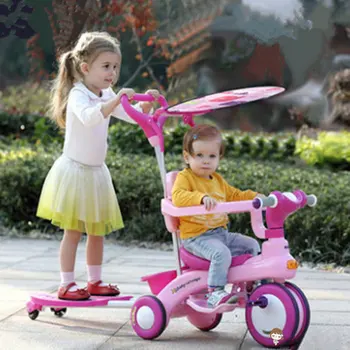 2 in 1 Kids Tricycle Scooter with Canopy, Twins Tricycle Scooter can spilt, Musical Tricycle for Two Kids, Double Kids Ride Car
2 in 1 Kids Tricycle Scooter with Canopy, Twins Tricycle Scooter can spilt, Musical Tricycle for Two Kids, Double Kids Ride Car