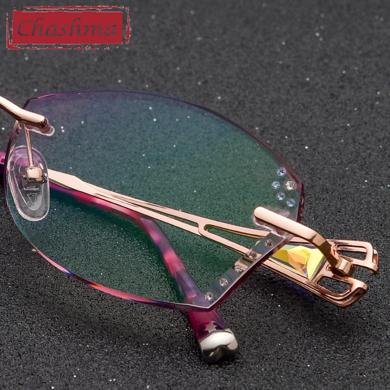 Eye Glasses Frames for Women oculos de grau feminino armacao Rimless Pure Titanium Frame crystal Light Tint Gradient Colore Lens
Eye Glasses Frames for Women oculos de grau feminino armacao Rimless Pure Titanium Frame crystal Light Tint Gradient Colore Lens