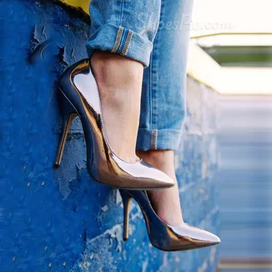 gorgeous metal color glitter patent leather pointed toe slip on stiletto heel shoes women loved concise pumps
gorgeous metal color glitter patent leather pointed toe slip on stiletto heel shoes women loved concise pumps