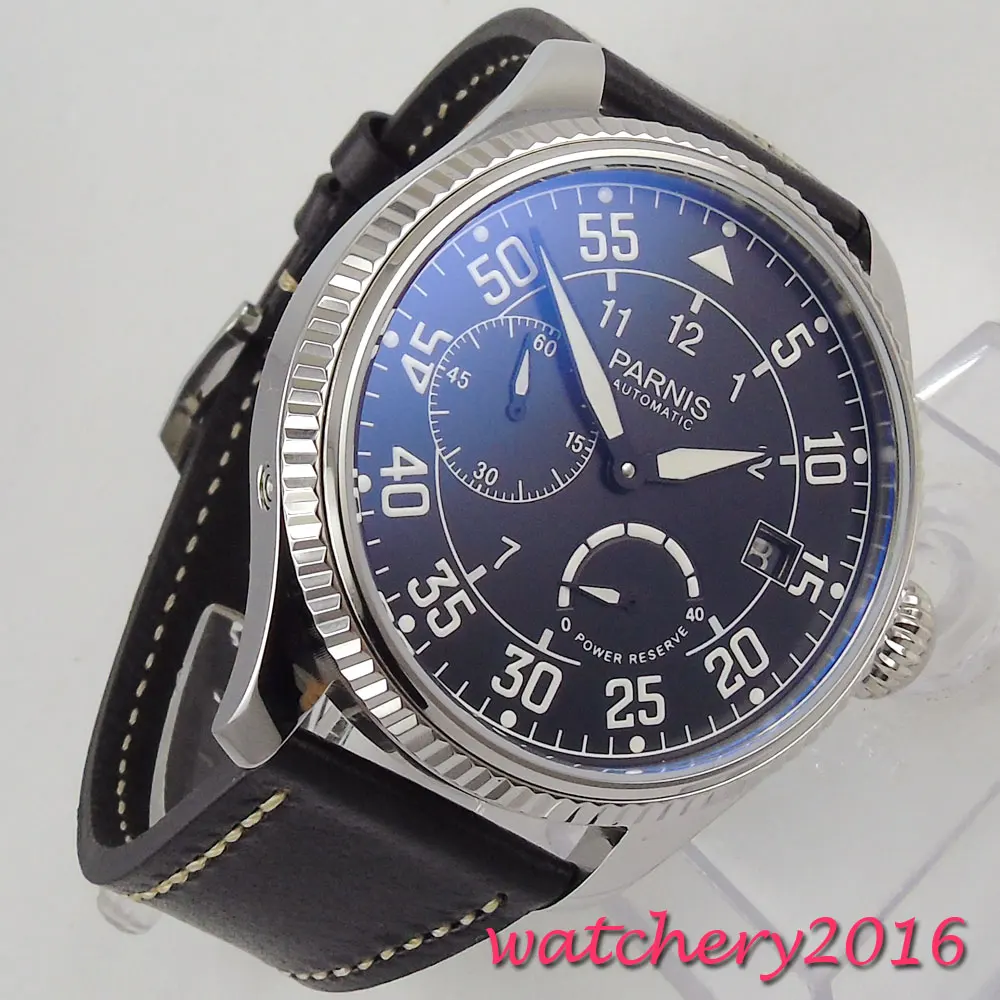 45mm parnis Black dial Complete Calendar Power Reserve Luminous Hands ST Automatic Movement Men's Mechanical Wristwatch
45mm parnis Black dial Complete Calendar Power Reserve Luminous Hands ST Automatic Movement Men's Mechanical Wristwatch