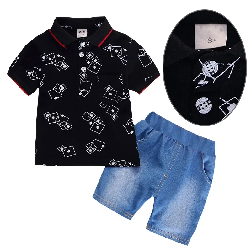 Boys Leisure Vacation Clothing Kids Playboy Clothing Set Cotton Flower Shirt T-shit+ Jeans Pants Children Summer Clothes 2Pcs
Boys Leisure Vacation Clothing Kids Playboy Clothing Set Cotton Flower Shirt T-shit+ Jeans Pants Children Summer Clothes 2Pcs