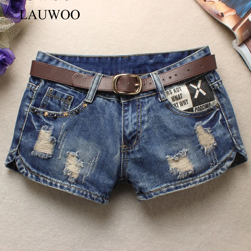 LAUWOO Summer Denim Shorts for women Sexy mini shorts women's Rivet Holes Jeans Low waist shorts Without Belt
LAUWOO Summer Denim Shorts for women Sexy mini shorts women's Rivet Holes Jeans Low waist shorts Without Belt