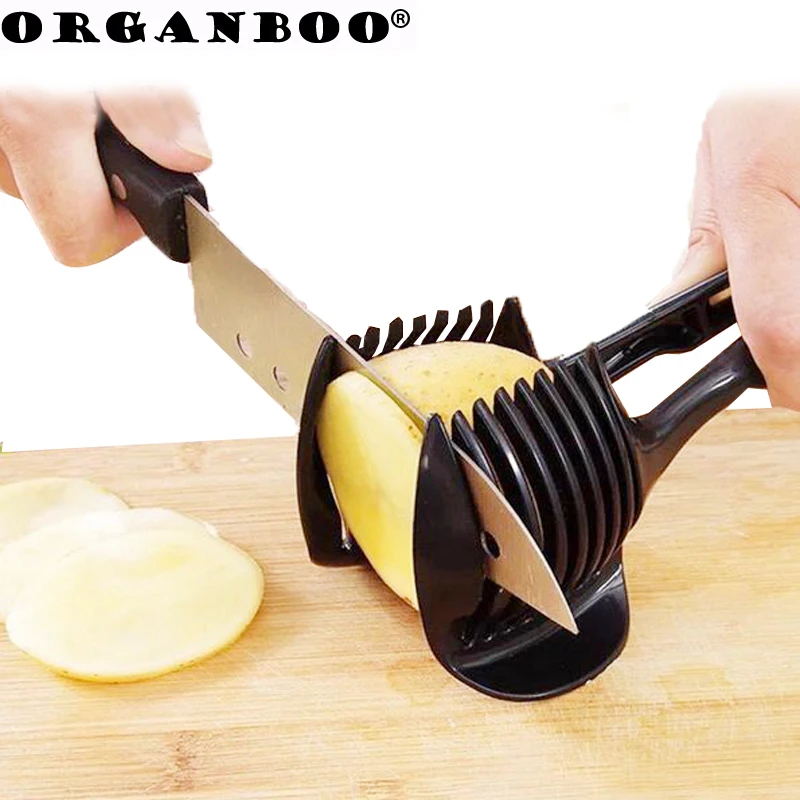 

SALE!! Multifunction Kitchen Cooking Accessories Gadgets Lemon Tomato Potato Slicer Egg Food Clip Onion Cutter Salad Tool