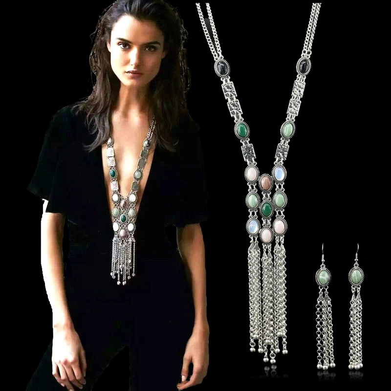 2017 New Arrivals Fashion Jewelery Set Fashion Ladies Necklace & Pendant Statement Punk Tassel Necklace Earrings Banquet Dance
2017 New Arrivals Fashion Jewelery Set Fashion Ladies Necklace & Pendant Statement Punk Tassel Necklace Earrings Banquet Dance