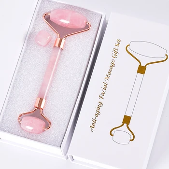 Jade Roller Rose Gold Natural Rose Quartz Facial Massage Roller With Gift Box Slimming Anti Wrinkle Cellulite Crystal Stone Tool
Jade Roller Rose Gold Natural Rose Quartz Facial Massage Roller With Gift Box Slimming Anti Wrinkle Cellulite Crystal Stone Tool