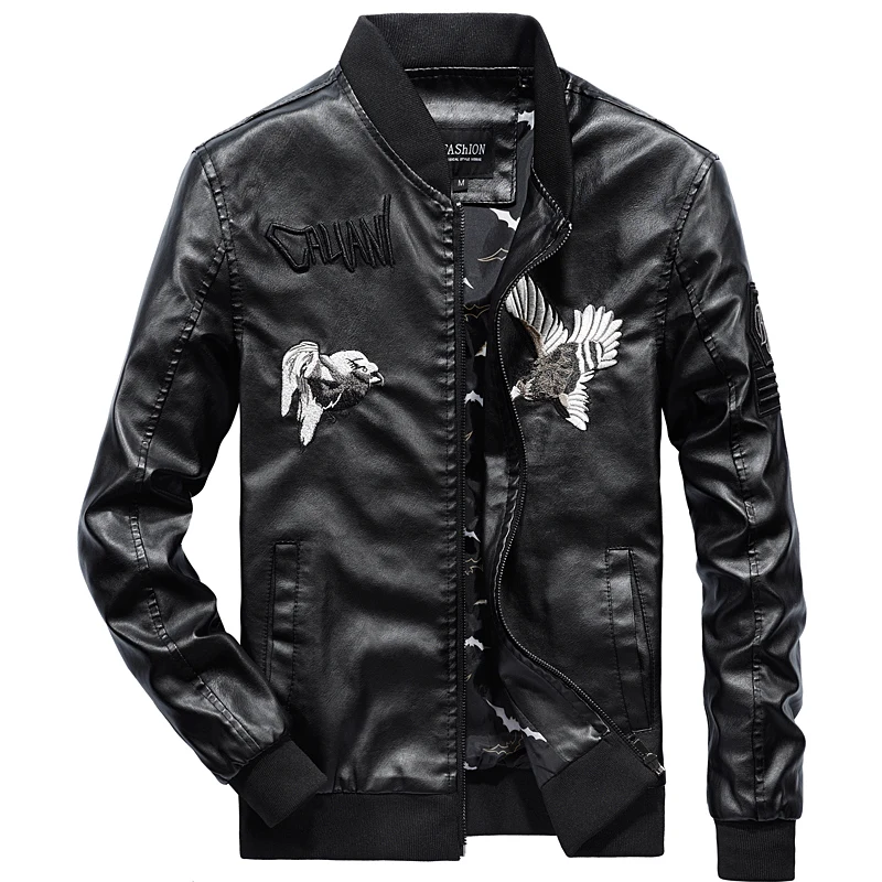2019 Spring Autumn PU Leather Jacket Men Slim Fit Embroidery Coat Stand Collar Jackets Solid Color Casual Leather Coat WN43
2019 Spring Autumn PU Leather Jacket Men Slim Fit Embroidery Coat Stand Collar Jackets Solid Color Casual Leather Coat WN43