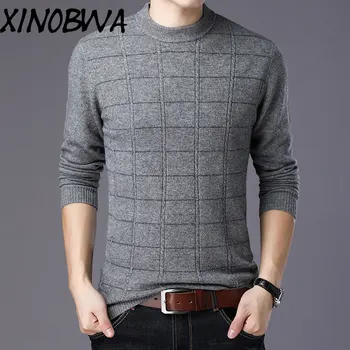 New Arrival Men's Winter Turtleneck Long Sleeve Plaid Knitted 100% Wool Thick Warm Sweater Male Casual England Style Pullover
New Arrival Men's Winter Turtleneck Long Sleeve Plaid Knitted 100% Wool Thick Warm Sweater Male Casual England Style Pullover