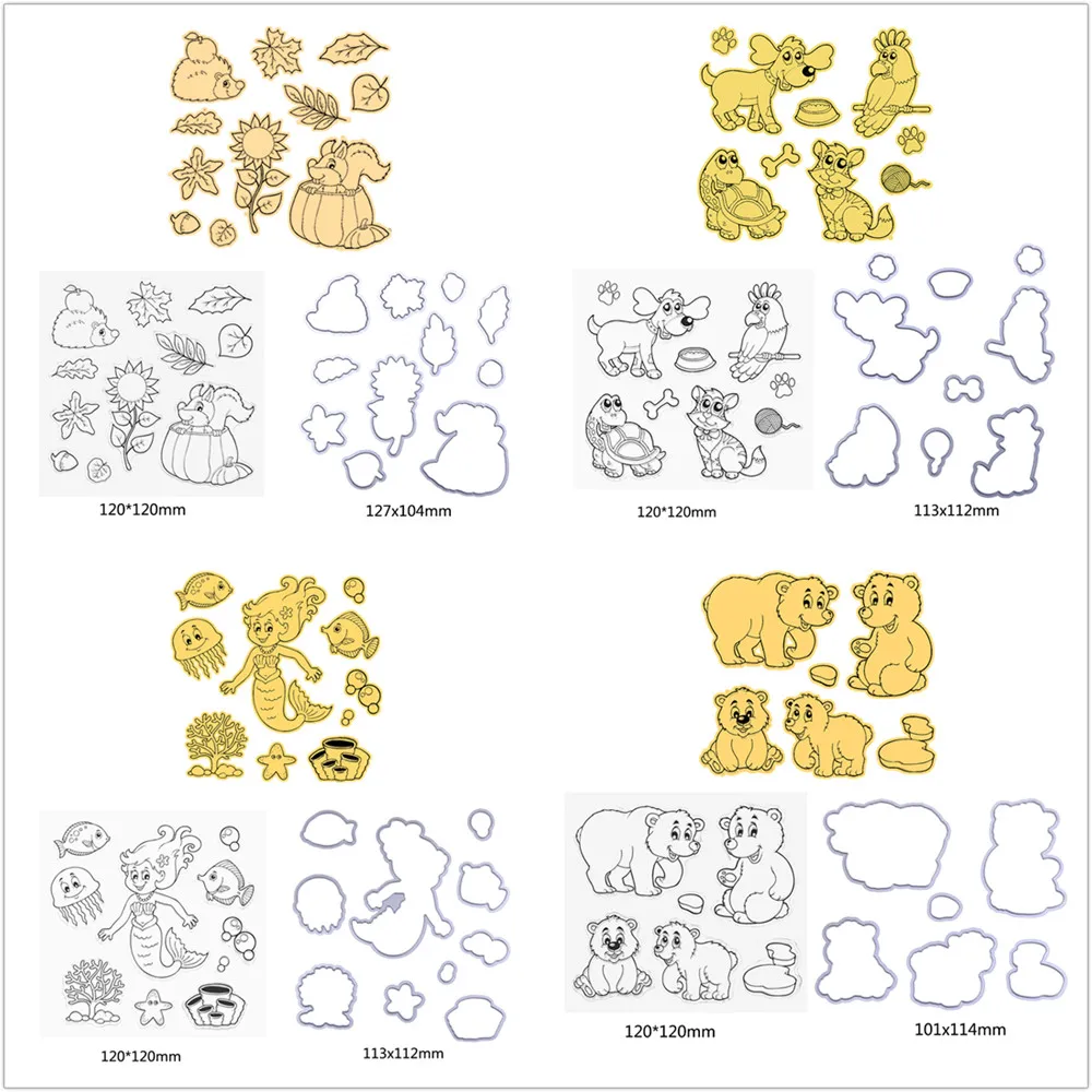 Cute Animal Metal Cutting Dies Silicone Transparent Clear Stamp for DIY Scrapbooking Album Embossing Paper Card Decorative Craft
Cute Animal Metal Cutting Dies Silicone Transparent Clear Stamp for DIY Scrapbooking Album Embossing Paper Card Decorative Craft