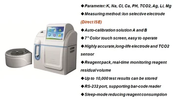 blood serum electrolyte analyzer/ machines for testing ion Na, K, Cl Ca PH Mg
blood serum electrolyte analyzer/ machines for testing ion Na, K, Cl Ca PH Mg