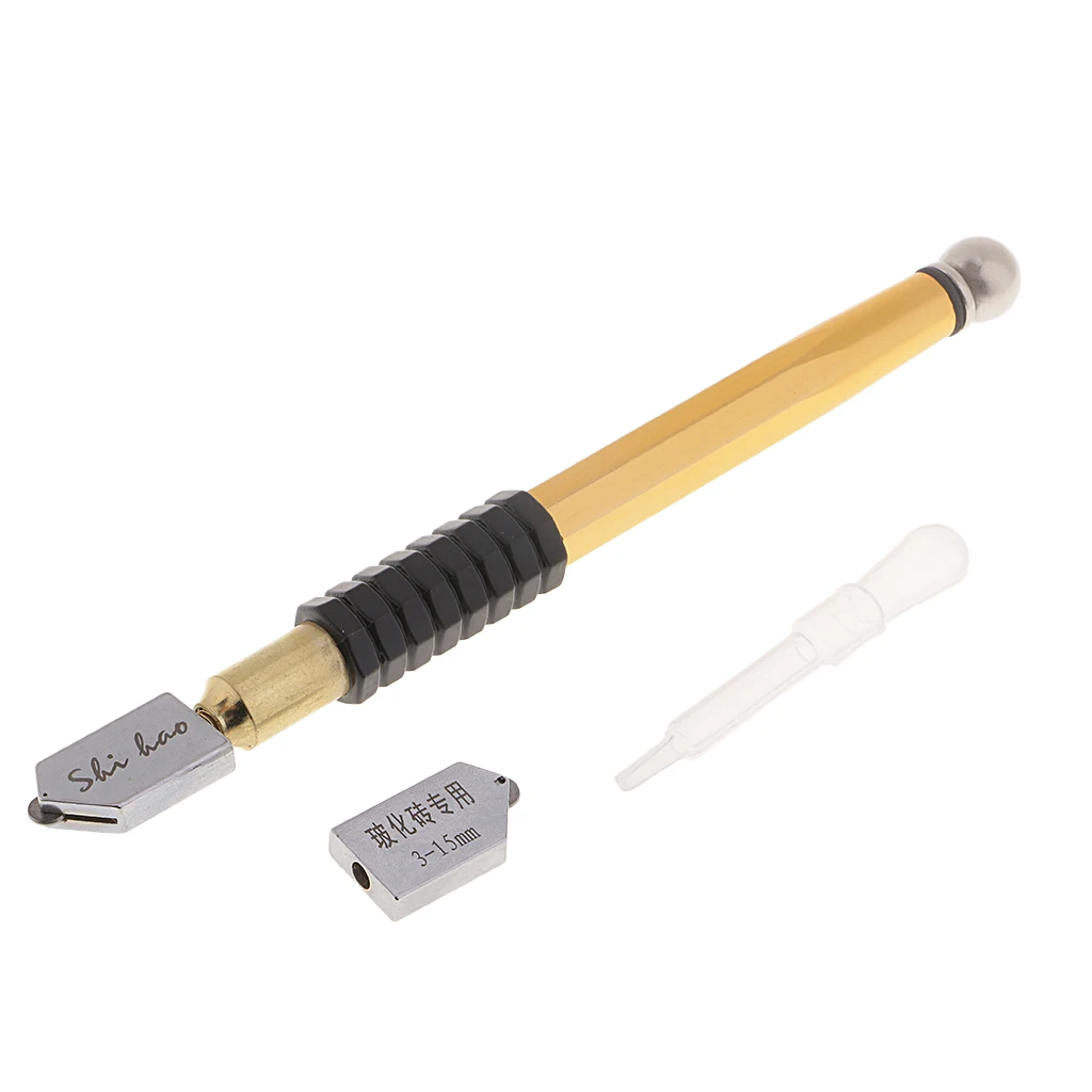 Diamond Tip Antislip Metal Handle Steel Blade Oil Feed Tiles Glazing Mirror Mosaic Tiles Glass Cutter Cutting Tools