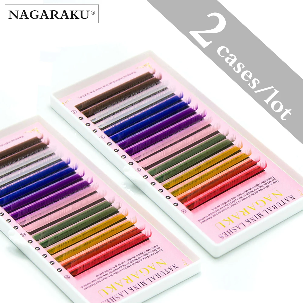 NAGARAKU 2 cases set 8 Colors Rainbow Colored Eyelash Extensions color eyelashes individual lashes Premium soft mink lashes
NAGARAKU 2 cases set 8 Colors Rainbow Colored Eyelash Extensions color eyelashes individual lashes Premium soft mink lashes