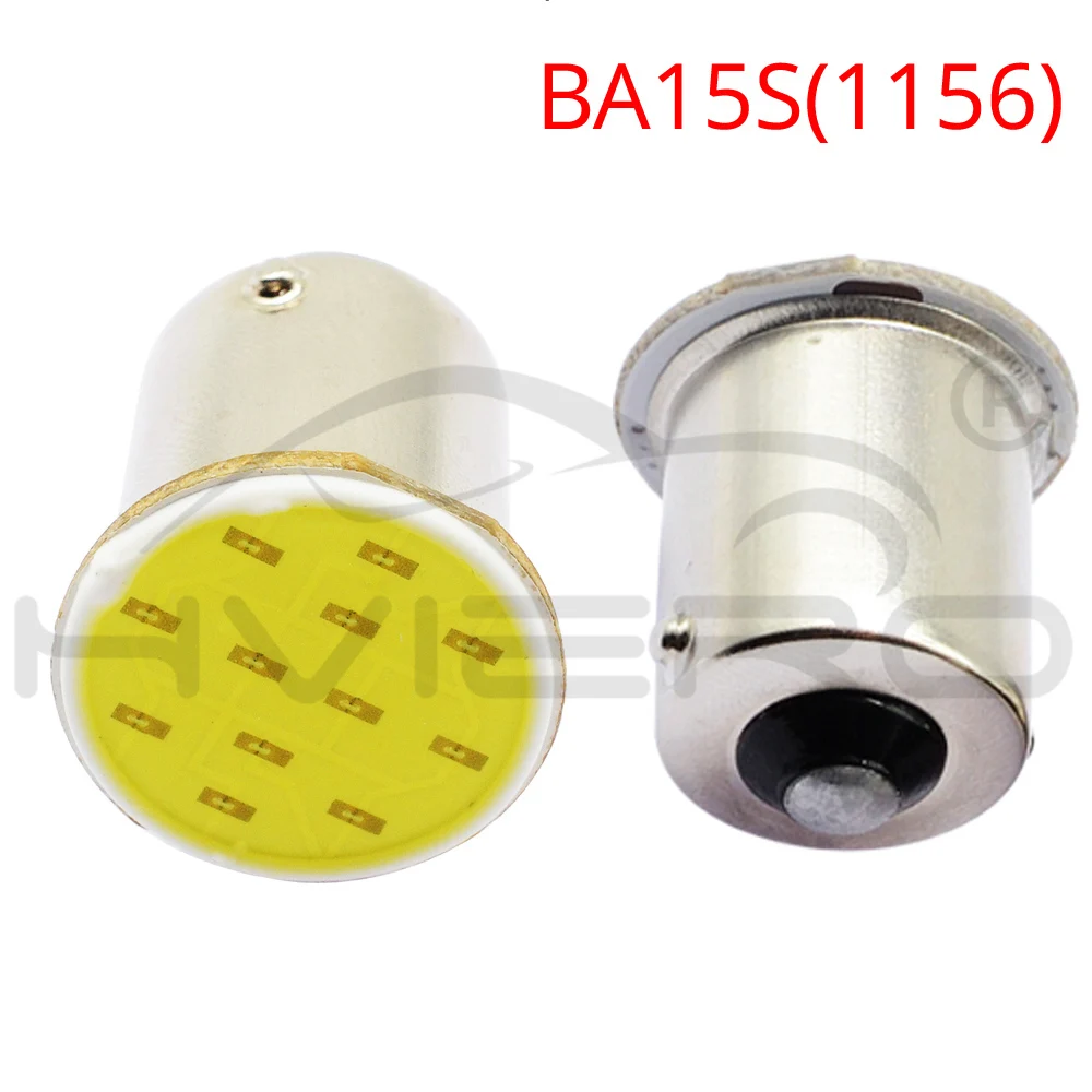 Hviero cob p21w White Red Blue 12SMD 1156 BA15S 1157 BAY15D DC 12v Rear Turn Signal Tail bulbs Backup Truck Light parking Auto Car lamp