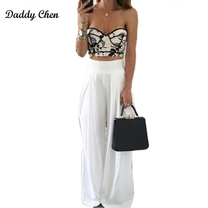 Fashion women high waist wide leg pants sexy loose side zipper pockets chiffon black white trousers party pants pantalon femme
Fashion women high waist wide leg pants sexy loose side zipper pockets chiffon black white trousers party pants pantalon femme