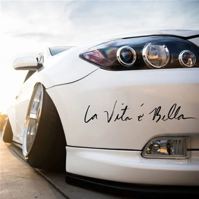 40*8CM Car Accessories Side Door English Beautiful Life La Vita e Bella Car Sticker Reflective Car Styling
40*8CM Car Accessories Side Door English Beautiful Life La Vita e Bella Car Sticker Reflective Car Styling